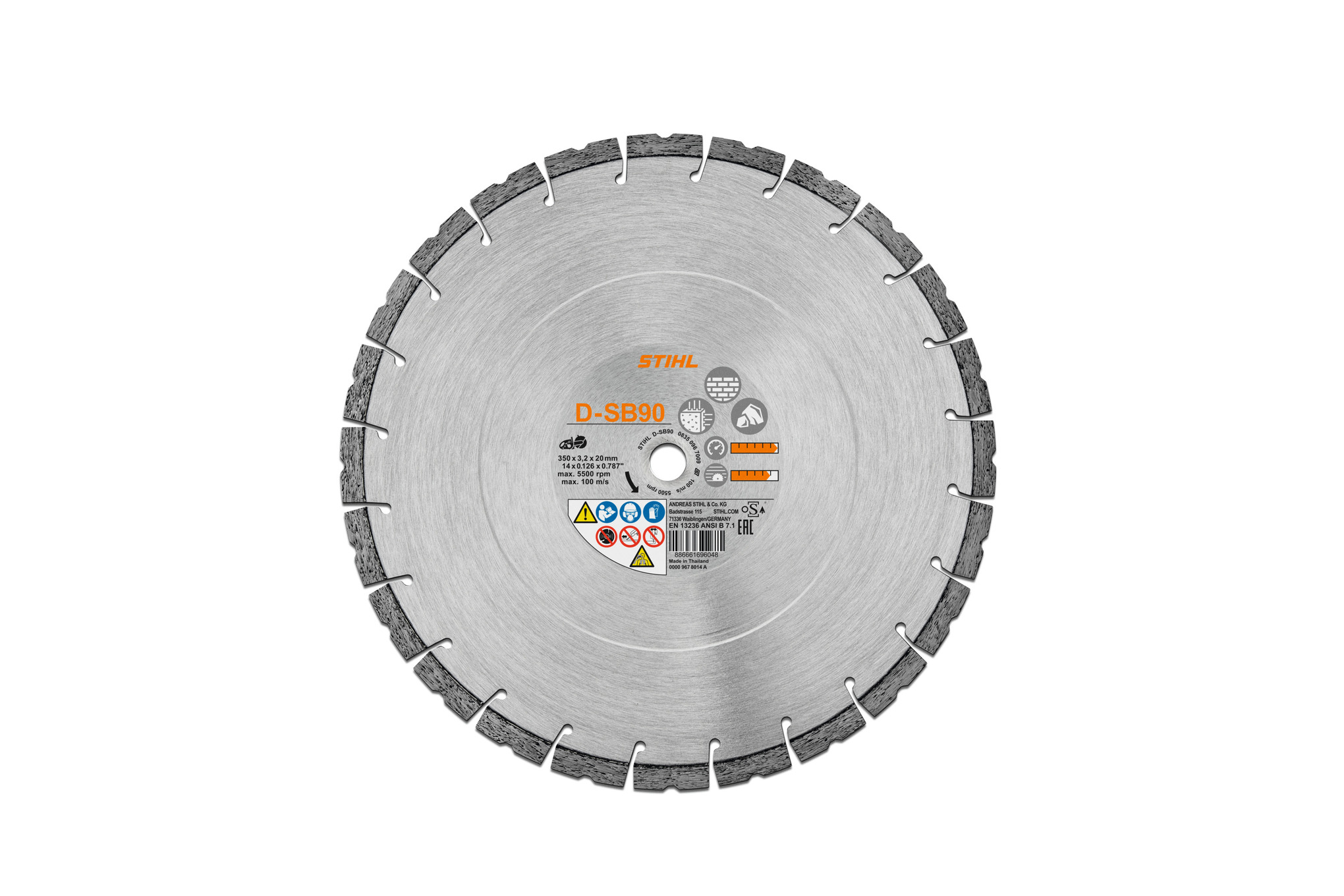 12" Diamond Cutting Wheel - Concrete/Hard Rock SB90