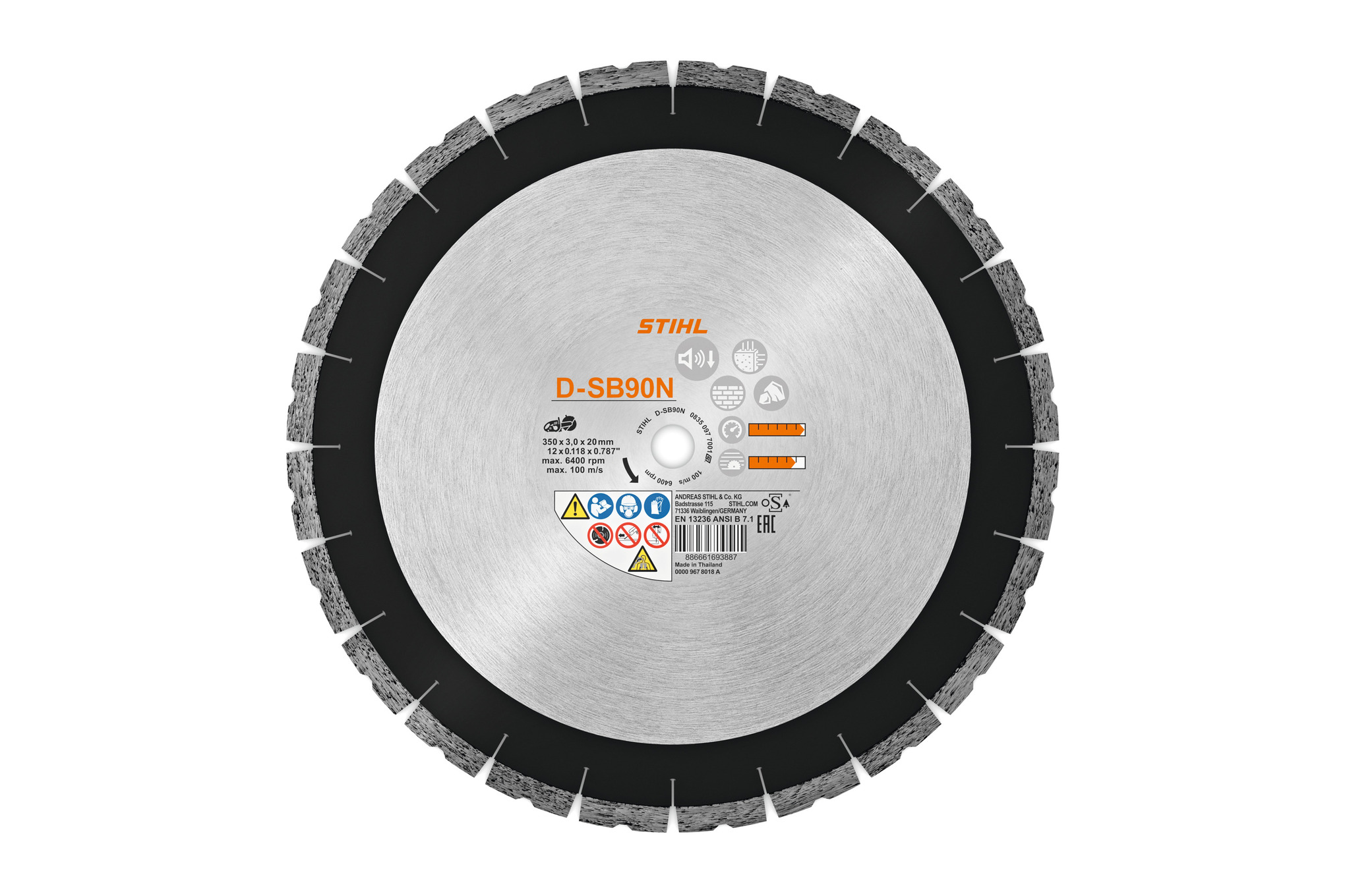12" Diamond Cutting Wheel - Concrete D-SB90N