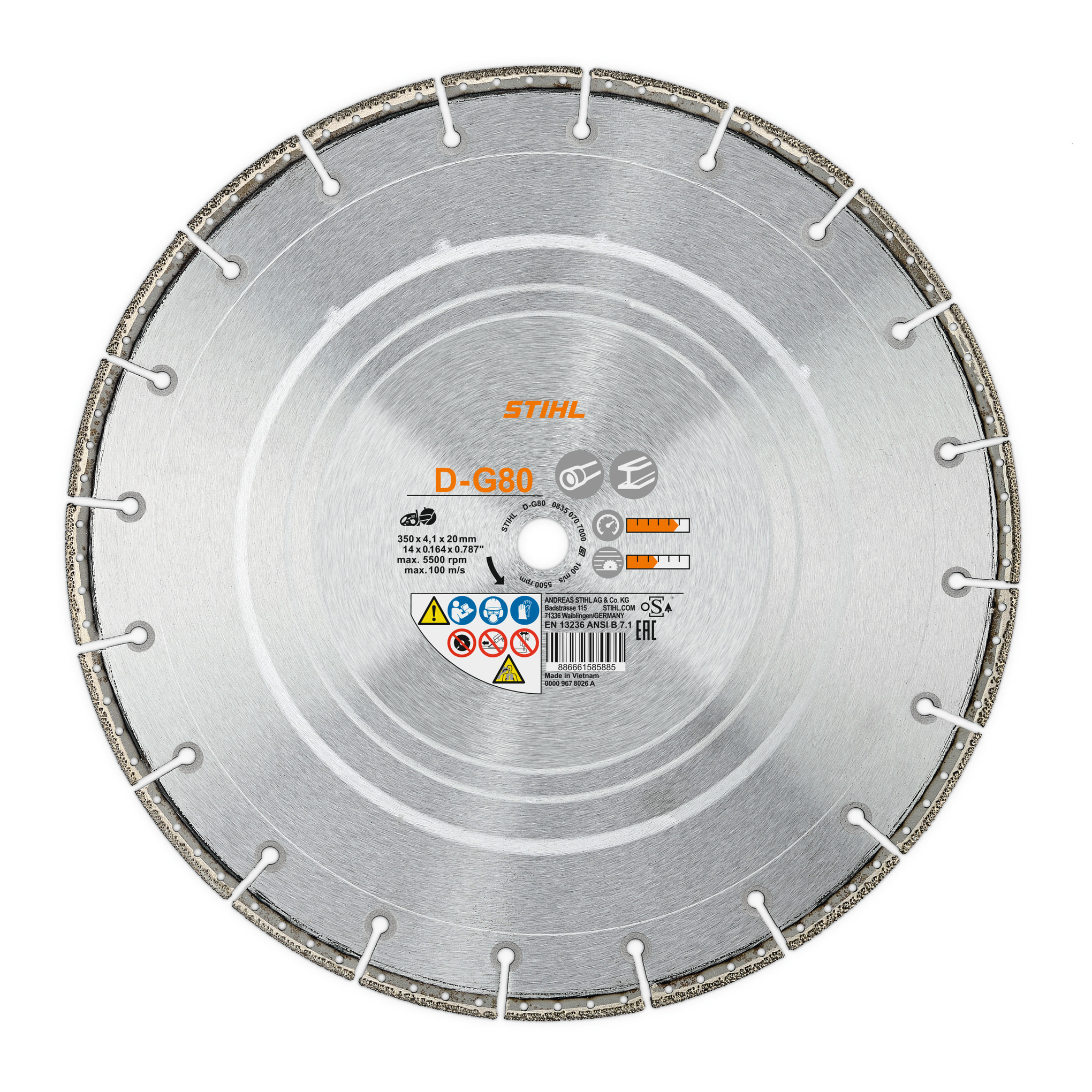 12" Diamond Cutting Wheel - Ductile Iron D-G80