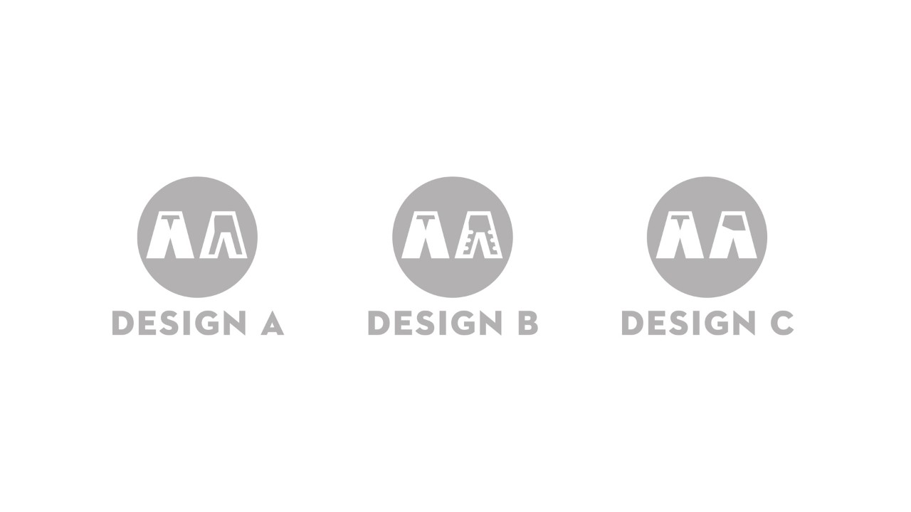Three icons depict trousers shaded to indicate which areas are protected in Design A, B and C. 