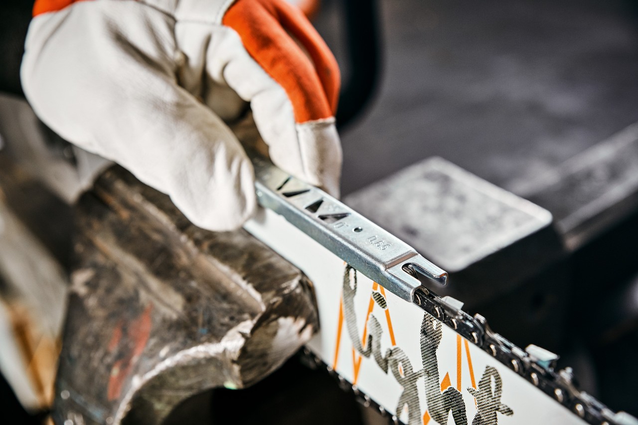 A filing gauge is used to check the depth gauge setting of the chainsaw